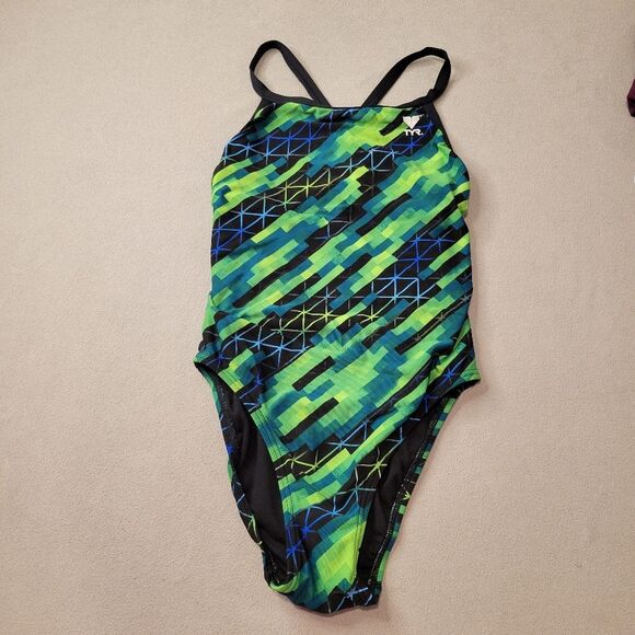 TYR Green Swimsuit One Piece Size Xs - Picture 1 of 6